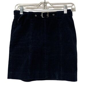 Urban Outfitters Dark Blue Corduroy Belted Mini Skirt Size Small